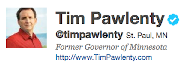 Compte Twitter de Tim Pawlenty